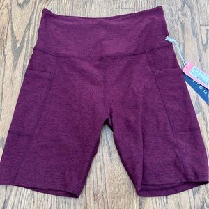 NWT interval spacedye pocket bike short short in red wine women’s athletic